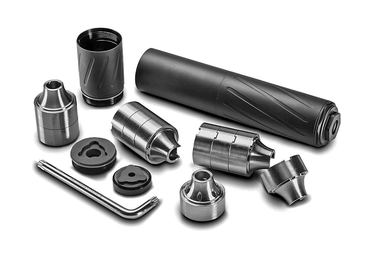 A big advantage of a user-serviceable suppressor is easy replacement of one or more baffles damaged by a bullet strike.
